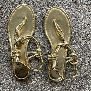 Preowned gold Colin Stuart sandals size 7